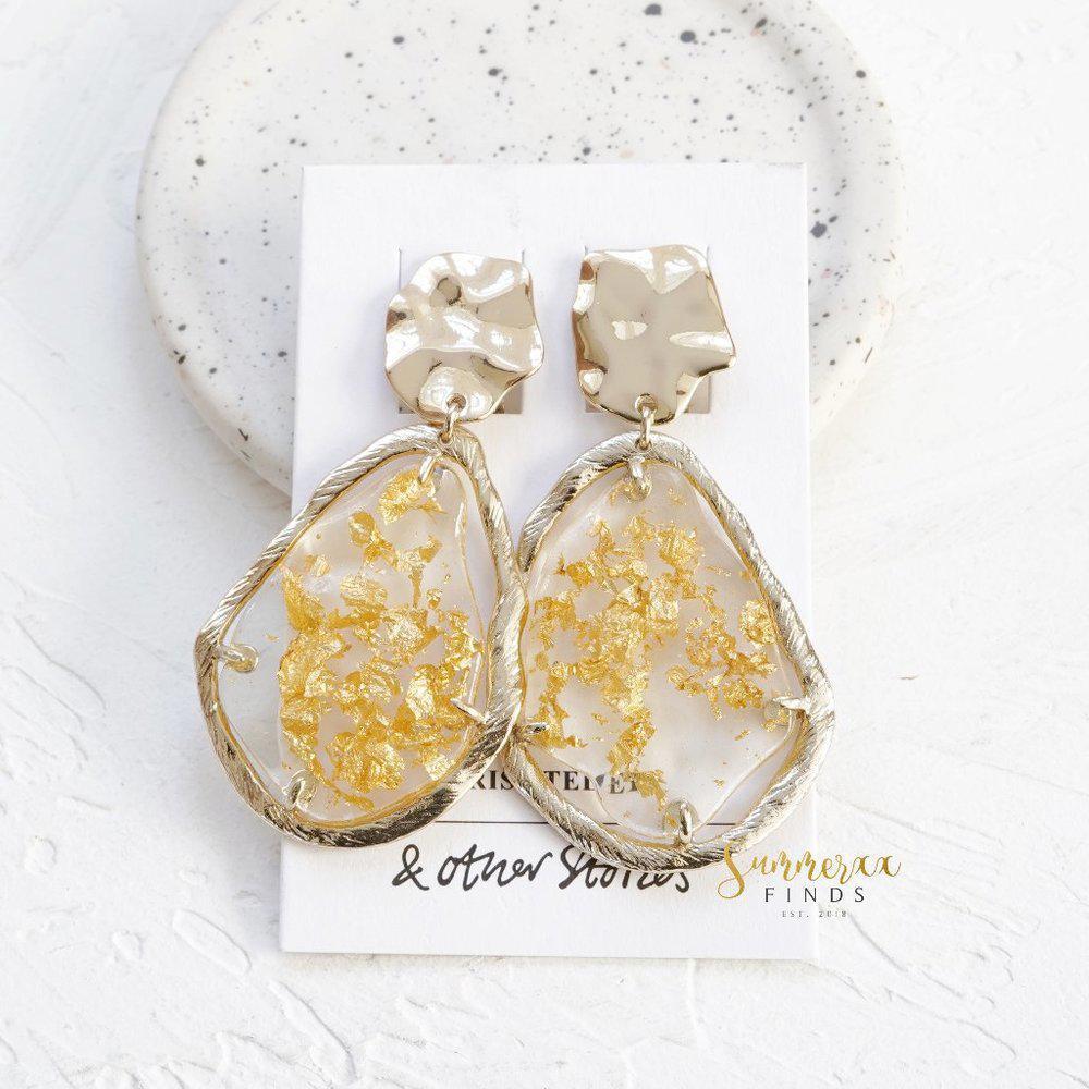 & Other Stories Gold Flake Hanging Earrings